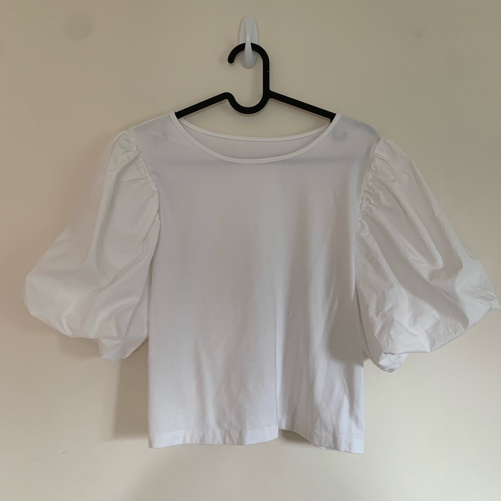White Puff Sleeve Blouse | A New Day | Size Medium